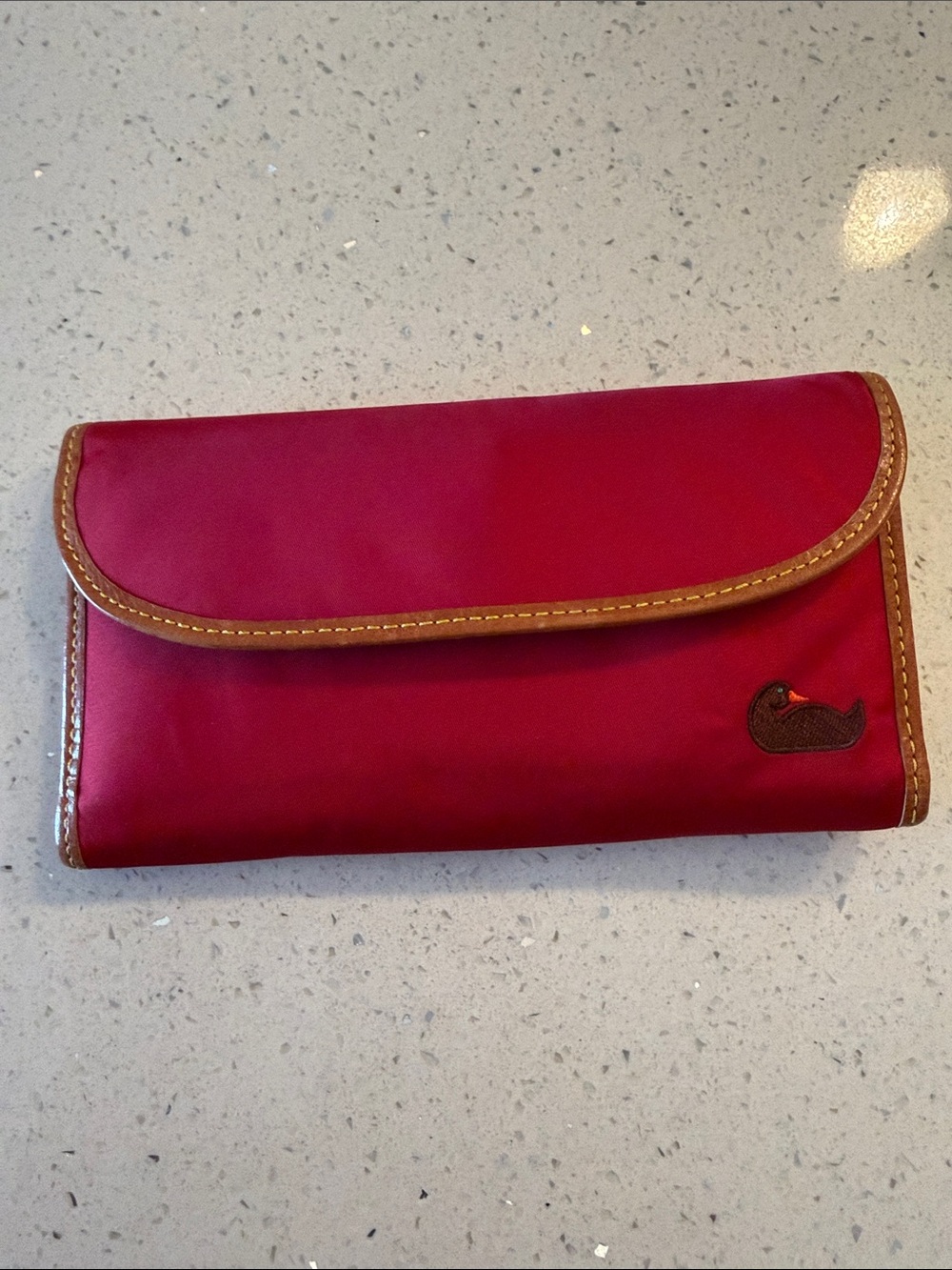 Dooney & Bourke Red Wallet with Tan Trim